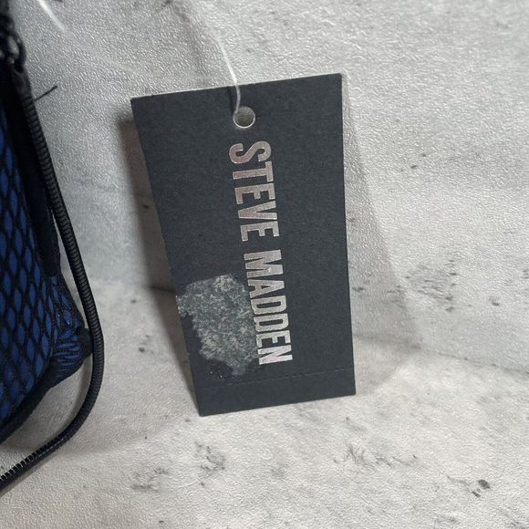 NEW STEVE MADDEN‎ BJEWEL FLAP WALLET BAG PURSE CLUTCH BLUE STITCH MSRP $58 - Picture 4 of 15
